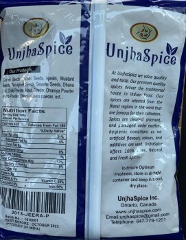 Food Recall UnjhaSpice Cumin Powder - recalled due to Salmonella The CFIA announced the recall of UnjhaSpice bra... photo #2