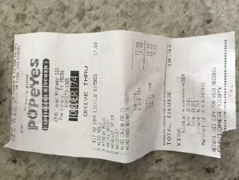 Consumer Review - Food Safety Popeyes Louisiana Kitchen, Texas 121, The Colony, TX, USA Had 10 piece family bone-in chicken meal.... photo #2