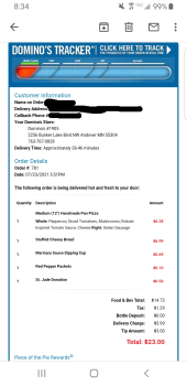 Consumer Review - Food Safety Domino's Pizza, Bunker Lake Boulevard Northwest, Andover, MN, USA Ordered their pizza and cheese bre... photo #2