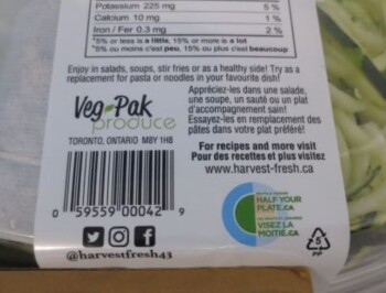Food Recall Harvest Fresh Zucchini Spirals - recalled due to Listeria contamination The CFIA announced the recal... photo #3
