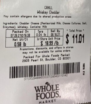 Food Recall Whole Foods Market Cheddar cheese products  - recalled due to potential Listeria Company name: Whole... photo #3