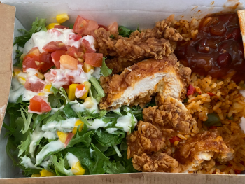 Consumer Review - Food Safety KFC Worcester, Worcester, UK Not sure … maybe this / Zinger rice box with salad  Ate rice box on 1st... photo #2