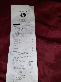Consumer Review - Food Safety Zaxby's Chicken Fingers & Buffalo Wings, West Granada Boulevard, Ormond Beach, FL, USA I got the Cob... photo #2