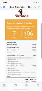مراجعة المستهلك - سلامة الغذاء Nando's Glasgow - Silverburn, City, Glasgow, UK I ordered this afternoon from there and there was no... صورة فوتوغرافية #2