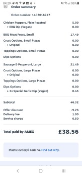 Consumer Review - Food Safety Papa John's Pizza, Wolseley Road, Saint Budeaux, Plymouth, UK I have gotten very poorly 3 times now.... photo #1