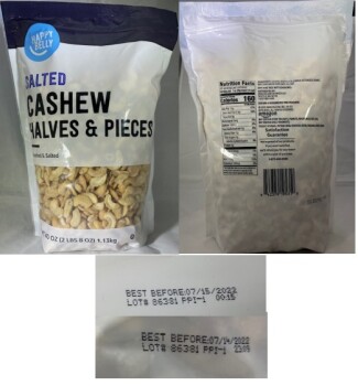 Food Recall Multiple brands Roasted salted cashew halves - recalled due to glass pieces Company name: SunTree Sn... Foto #4