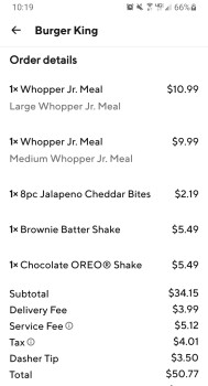 Verbraucherbewertung – Lebensmittelsicherheit Burger King, South 17th Street, Lincoln, NE, USA Food delivered by doordash from there 2 of us got s... Foto #2