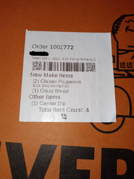 Consumer Review - Food Safety Little Caesars Pizza, Stockton Hill Road, Kingman, AZ, USA 10-1-21
Pepperoni pizza
4 got sick abou... photo #2