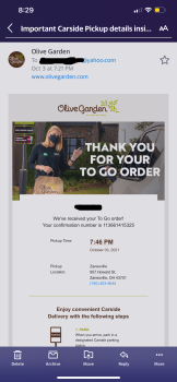 Consumer Review - Food Safety Olive Garden Italian Restaurant, Howard Street, Zanesville, OH, USA Ordering there  I ordered food f... photo #2