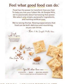 Food Recall Simple Mills Fine Ground Sea Salt Almond Flour Crackers - recalled due to allergen Simple Mills is i... photo #2