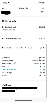 Consumer Review - Food Safety Chipotle Mexican Grill, U.S. 224, Findlay, OH, USA 99% sure it was them from a door dasher.  I order... photo #2