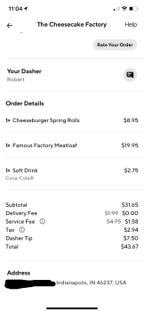 Consumer Review - Food Safety The Cheesecake Factory, U.S. Highway 31 North, Greenwood, IN, USA Tonight, I ate meatloaf from there... photo #2