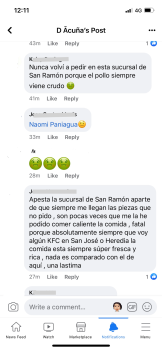 Avaliação do consumidor - Segurança alimentar KFC San Ramón, Los Parques, Alajuela Province, San Ramón, Costa Rica Ayer en la noche comí un combo... foto #3
