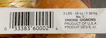 Food Recall Dorsey, MVP, Pier-C and Riga Farms Onions - recalled due to Salmonella Correction October 29, 2021... photo #4