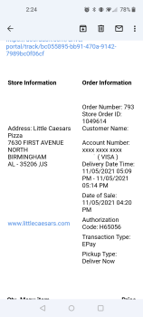 Consumer Review - Food Safety Little Caesars Pizza, 1st Avenue North, Birmingham, AL, USA My original order had been canceled afte... photo #2
