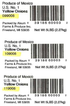 Food Recall Alsum Whole Yellow, White, and Red Onions - recalled due to salmonella Alsum Farms & Produce, Inc. o... photo #3