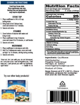 Food Recall Frozen TJ Farms Cauliflower 16 oz - recalled due to Listeria Flagship Food Group of Eagle, Idaho is... photo #2