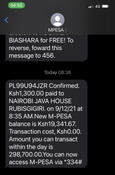 Consumer Review - Food Safety Java House, Limuru Road, Nairobi, Kenya Headache, We came in in this morning 9 Nov 2021 and had samo... photo #2