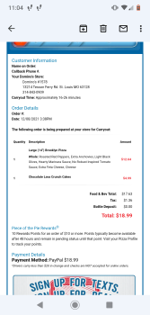 消费者评论 - 食品安全 Domino's Pizza, Tesson Ferry Road, St. Louis, MO, USA Ordered a pizza around four. The center off th... 照片 #2
