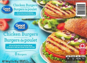 Food Recall Great Value & Belmont Meats Chicken Burgers - recalled due to undeclared egg The CFIA announced the... photo #2