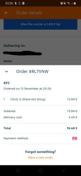 Consumer Review - Food Safety Kentucky Fried Chicken, Königstraße, Duisburg, Germany I've got liferando from this, ordered a bucke... photo #3