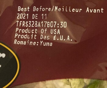 Rappel d'aliments Taylor Farms Maple Bourbon Chopped Kit (salad) - recalled due to Salmonella The CFIA announced the r... photo #2