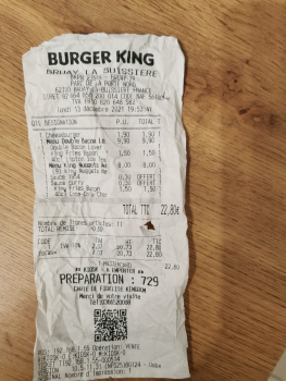 Avaliação do consumidor - Segurança alimentar Nuggets, Burger King, Rue de la Libération, Bruay-la-Buissière, France Repas pris hier soir vers 19h... foto #2