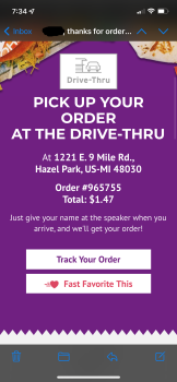 Consumer Review - Food Safety Taco Bell, 1221 East 9 Mile Road, Hazel Park, MI, USA Today, This I believe  I ordered a chipotle ch... photo #2