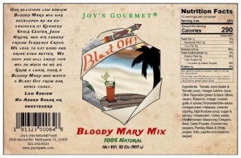 Food Recall Joy’s Gourmet Bloody Mary Mix  - recalled due to allergens Joy’s International Foods of Melbourne, F... photo #2