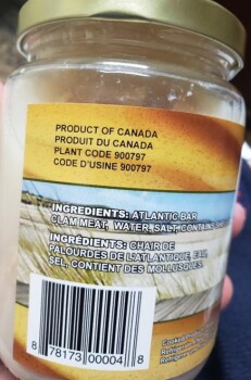Food Recall Moncton Fish Market Bar Clams - recalled due to potential Botulism Moncton Fish Market Ltd. is recal... photo #2
