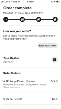 Consumer Review - Food Safety Pizza Hut, 10723 Southeast 82nd Avenue, Happy Valley, OR, USA Rated a 1 because 0 wasn’t an option.... photo #1