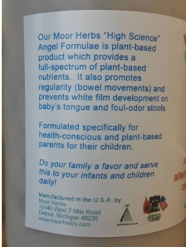 Food Recall Moor Herbs Angel Formula Infant formula - recalled due to Possible Health Risk Moor Herbs is recalli... photo #2