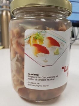 Food Recall Moncton Fish Market "La" Stimpson's Surf Clams - recalled due to dangerous bacteria Moncton Fish Mar... photo #2