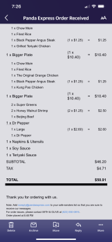 Consumer Review - Food Safety Panda Express, North 59th Avenue, Glendale, AZ, USA I ordered the honey walnut shrimp, Beijing beef,... photo #1