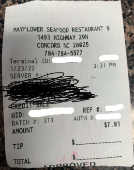 Consumer Review - Food Safety Mayflower Seafood Restaurant, U.S. 29, Concord, NC, USA I ordered a whiting fish sandwich with fries... photo #4