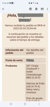 Consumer Review - Food Safety Burger King, Málaga, España Pedi para mi hija de 5 años y yo y no emos parado de vomitar y tener dia... photo #2