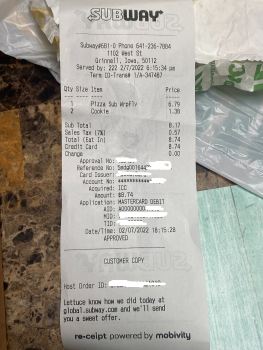 مراجعة المستهلك - سلامة الغذاء Subway, West Street, Grinnell, IA, USA 2/7/22 6:15PM— I order a Tomato and basil wrap, with pepperon... صورة فوتوغرافية #2