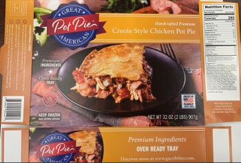 Food Recall GREAT AMERICAN Creole Style Chicken Pot Pie - recalled due to undeclared soy The FSIS announced the... photo #2