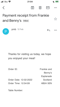消费者评论 - 食品安全 Frankie & Benny's, Queens Link Leisure Park, Aberdeen, UK Since yesterday afternoon,  I have gluten... 照片 #3