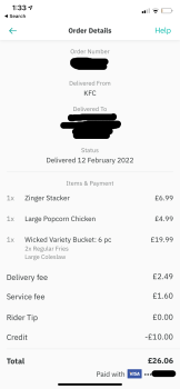 Consumer Review - Food Safety KFC Aberystwyth, Terrace Road, Aberystwyth, UK It’s very simple, I ate the chicken, a piece had pink... photo #2