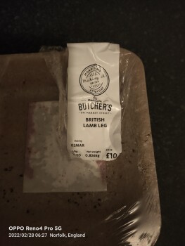 Consumer Review - Food Safety Morrisons, Bridge Street, Downham Market, UK Joint of lamb from here, cooked well done 2 hours after... photo #1