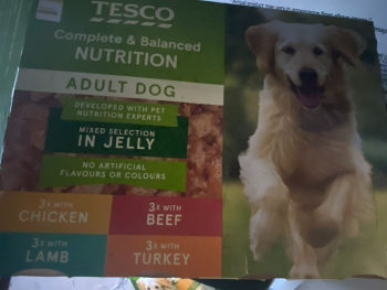 Consumer Food Safety Report Tesco Superstore, Blundells Way, Tiverton, UK Tesco's own adult dog food 'Complete & Balanced NUTRIT... photo #5