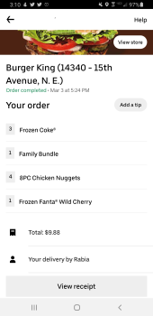 Consumer Review - Food Safety Burger King, 14340 15th Avenue Northeast, Seattle, WA, USA ordered from this location through uber e... photo #1