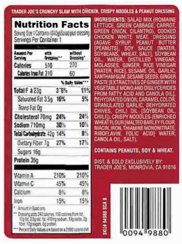 Food Recall Trader Joe's Crunchy Slaw - public health alert due to Foreign Material contamination The U.S. Depar... photo #2