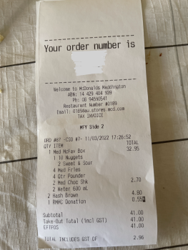 Consumer Review - Food Safety McDonald's, Olga Road, Maddington WA, Australia I purchased a McFavourite box on the 11-Mar-2022 at... photo #4