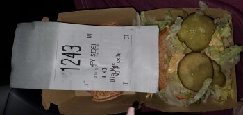 Consumer Review - Food Safety McDonald's, Granbury, TX 76049, USA Visited on February 19, 2022. Ordered a Big Mac with no pickles... photo #1