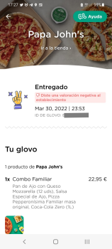 Consumer Review - Food Safety Papa John's Pizza, Avinguda del Torrent Gornal, Hospitalet de Llobregat, España Comer pizza peperoni... photo #2