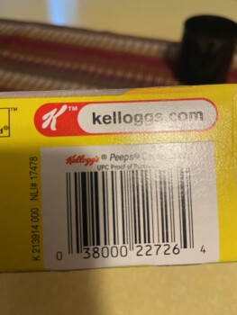 Consumer Review - Food Safety Kellogg's peeps cereal, Meijer, Morrish Road, Swartz Creek, MI, USA My son had spent the night with... photo #2