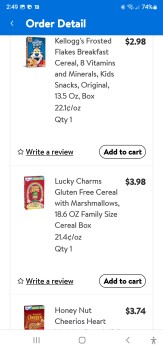 Consumer Review - Food Safety Lucky Charms, Walmart - Greer, East Wade Hampton Boulevard, Greer, SC, USA Had stomach ache and diar... photo #2