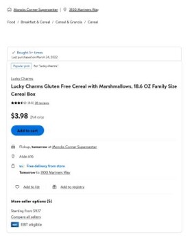 Consumer Review - Food Safety Lucky Charms cereal, Walmart Supercenter, North U.S. Highway 52, Moncks Corner, SC, USA I eat Lucky... photo #2